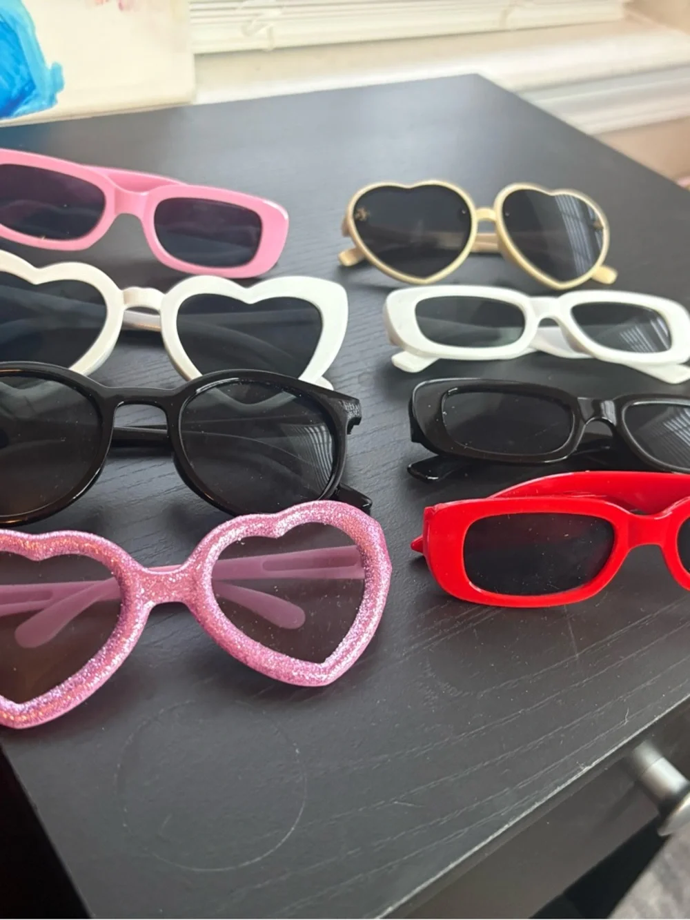 SHEIN Kids Sunglasses Set - Pink, White, Black, Red, Gold